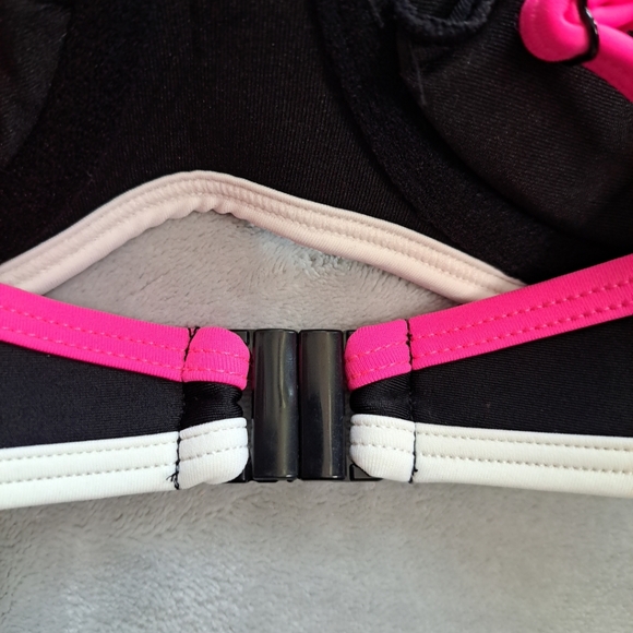 NWT Womens Body Blast Swim Bra Black Pink Green Neon Beachy Summer Small - Picture 7 of 12